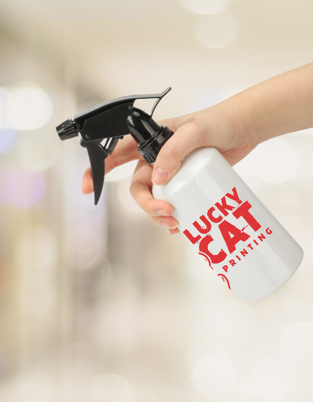 Personalised 400ml Aluminium Water Spray Bottle – White image 0