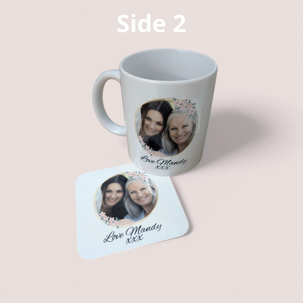 Personalised Mother’s Day Mug and Coaster Set- add your own image  image 1
