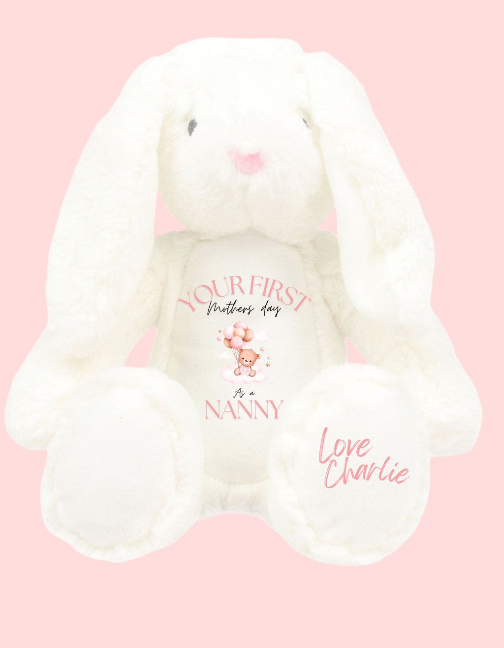 Personalised Bunny Plush - Grandmas first Mother’s Day!  image 1