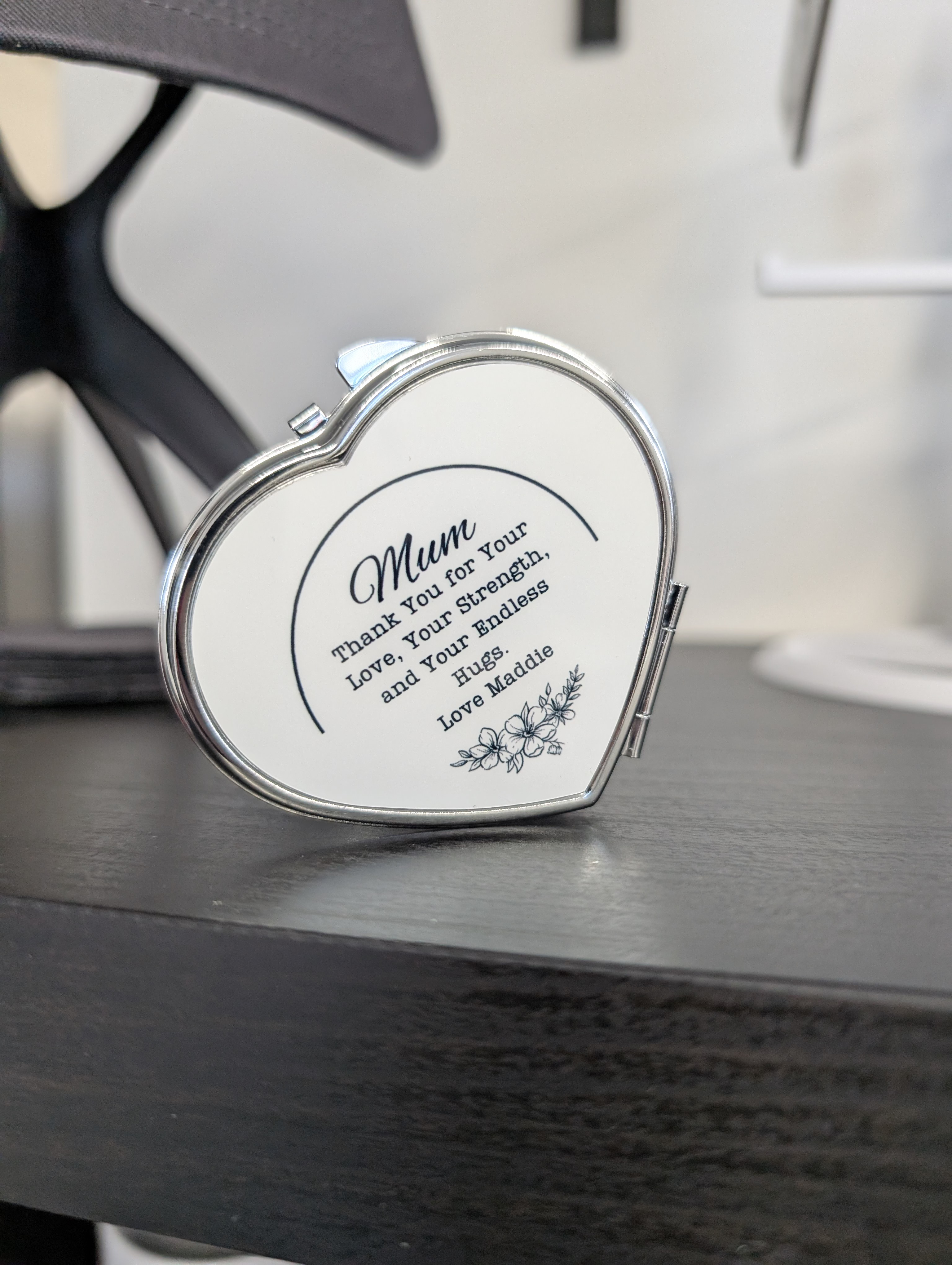 Personalised Heart Compact Mirror  image 0