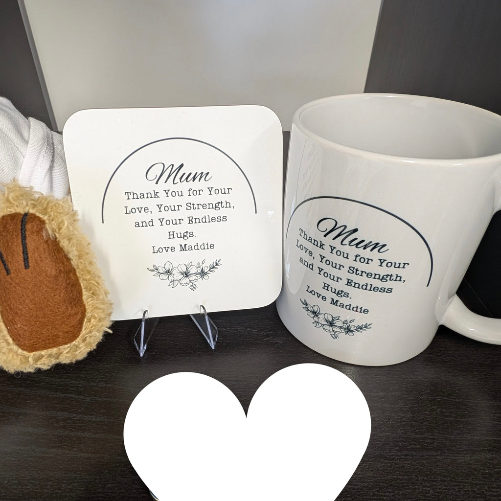 Personalised Mother’s Day Mug & Coaster Set Custom Message | A Heartfelt Gift image 0