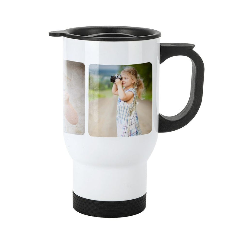Personalised 14oz Stainless Steel Travel Mug – White image 1